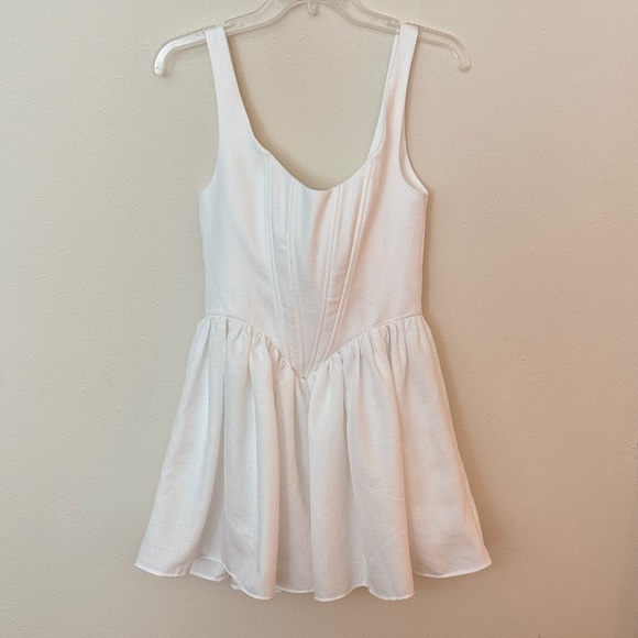 White Sleeveless Corset Mini Dress - Picture 2 of 5